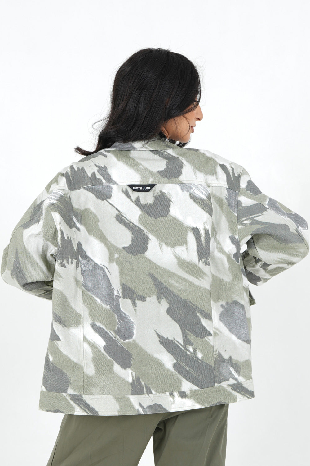 Sixth June - Veste camouflage oversize Vert kaki