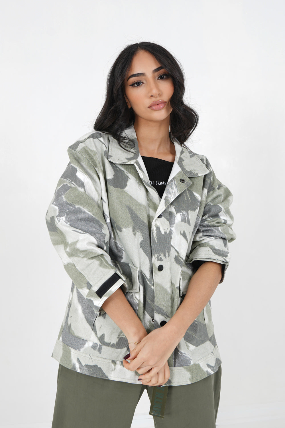 Sixth June - Veste camouflage oversize Vert kaki