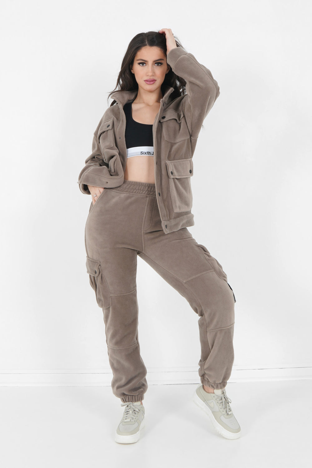 Sixth June - Veste polaire oversize Beige foncé