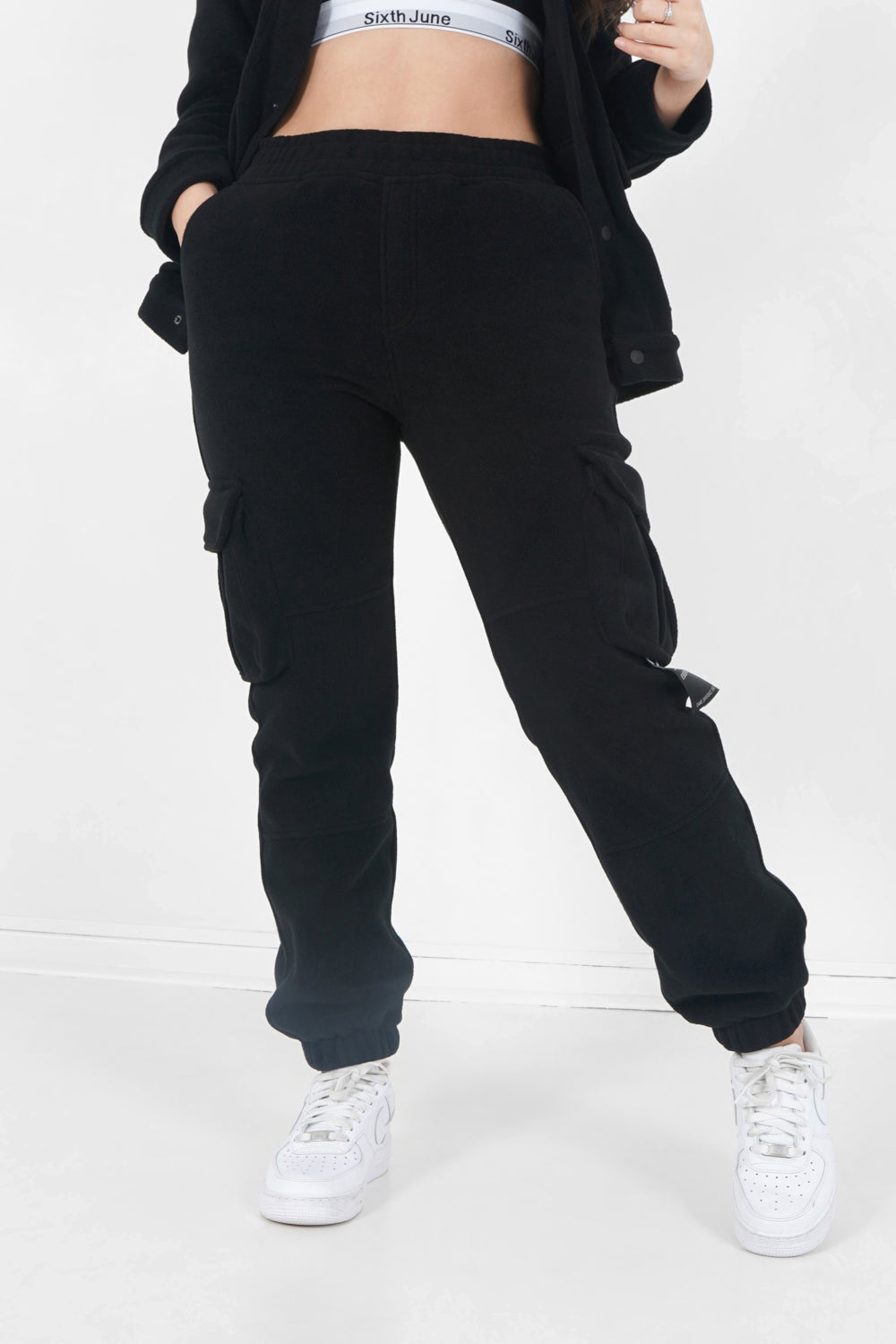 Sixth June - Pantalon cargo polaire Noir
