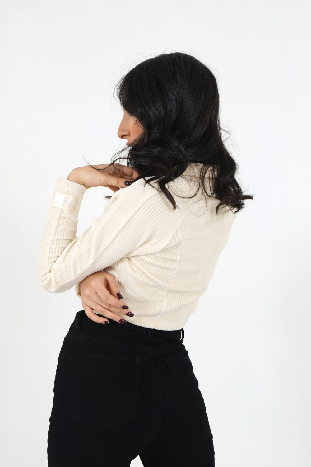 Sixth June - Veste velours corset Beige clair