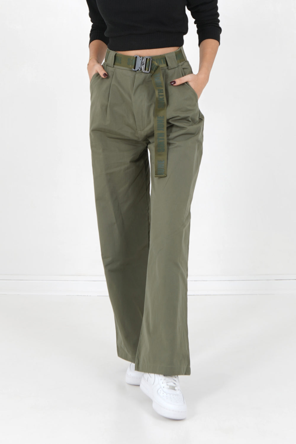 Sixth June - Pantalon sergé large Vert kaki