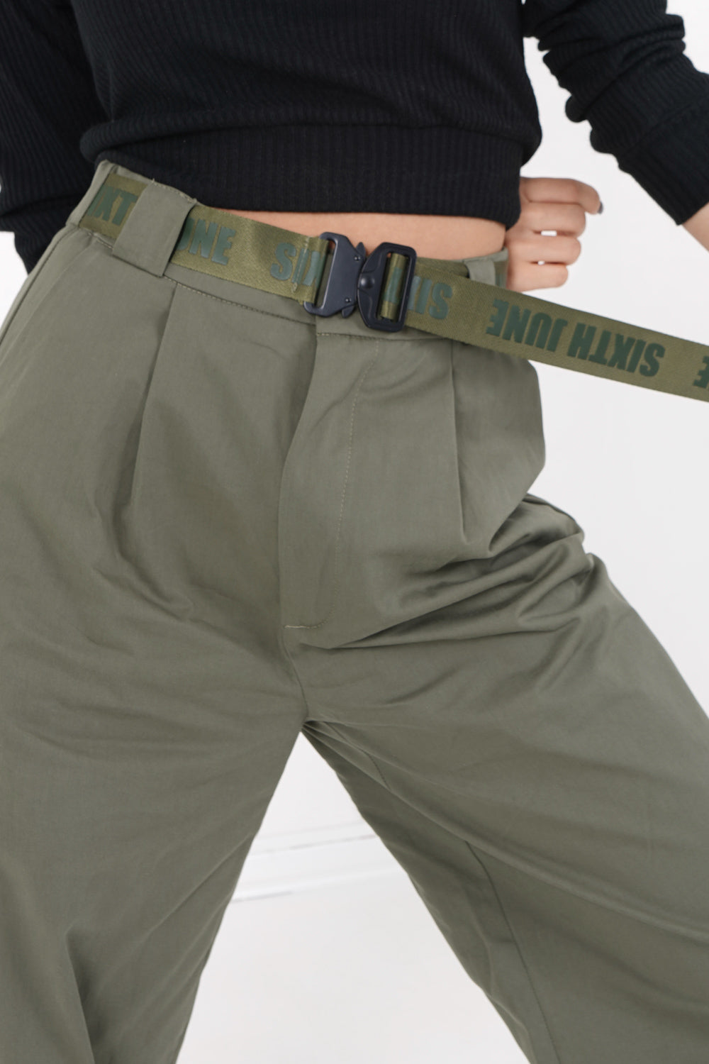 Sixth June - Pantalon sergé large Vert kaki