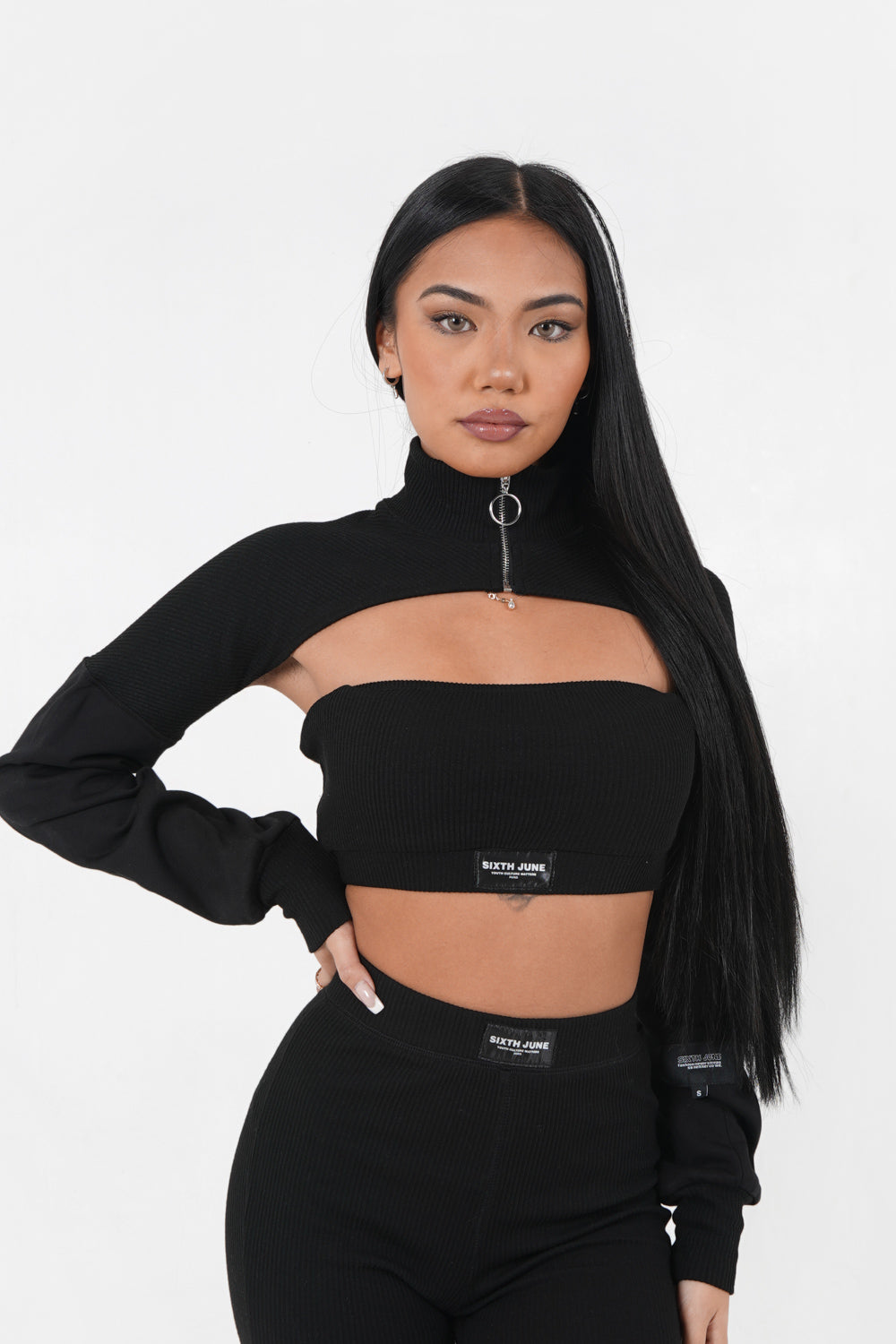 Sixth June - Crop top style boléro Noir