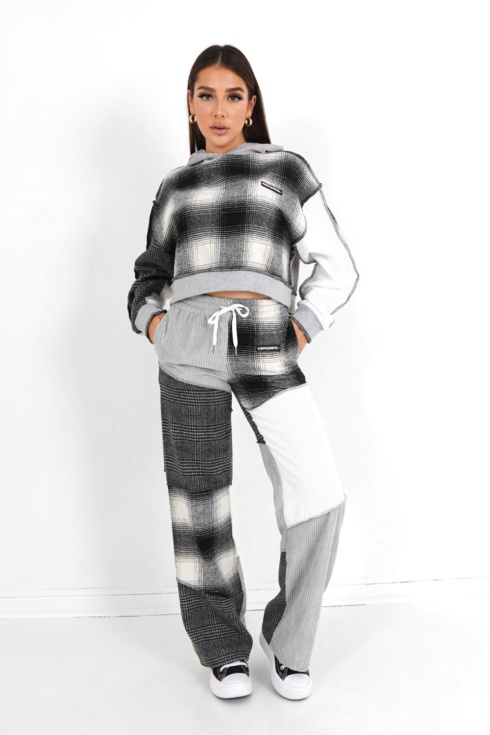 Sixth June - Pantalon multi tissus Gris