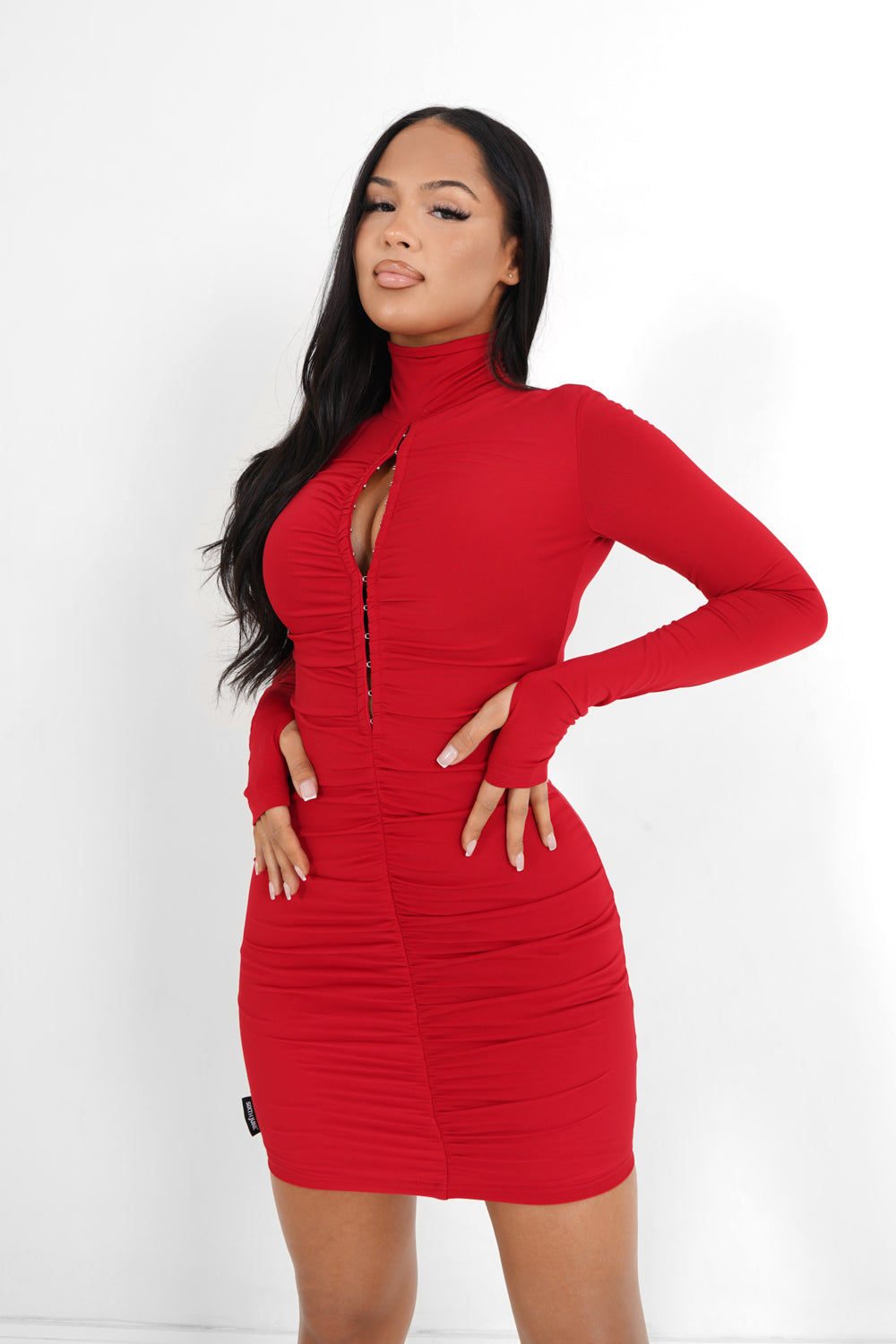 Sixth June - Robe agrafes manches longues Rouge