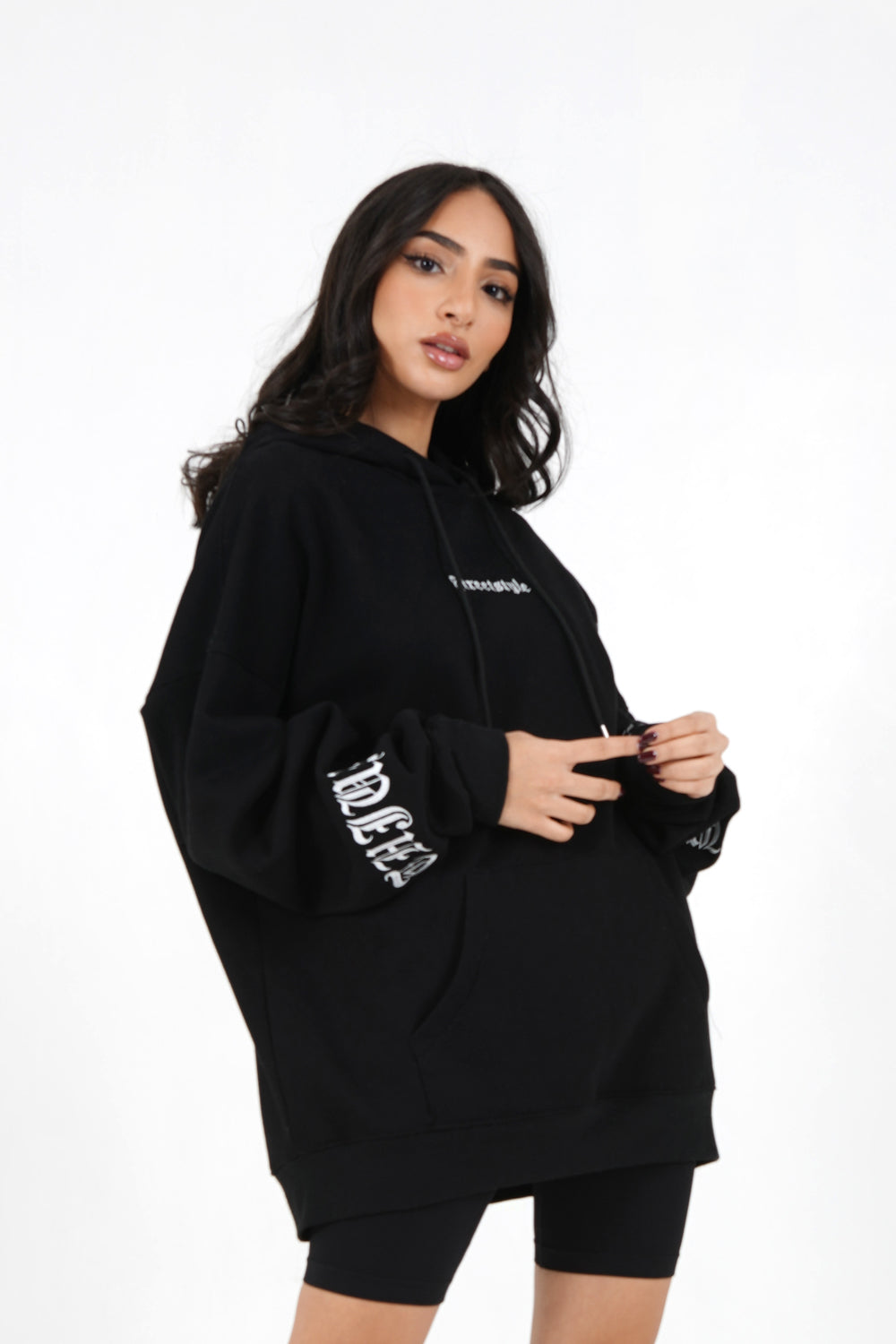 Sixth June - Sweat capuche crew manches Noir