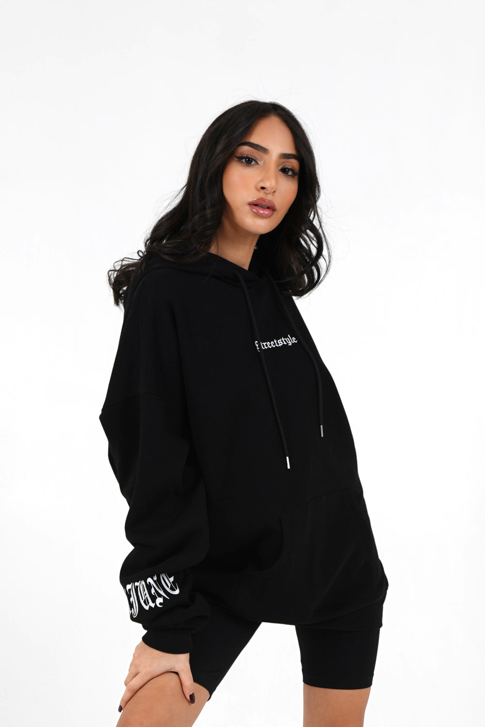 Sixth June - Sweat capuche crew manches Noir