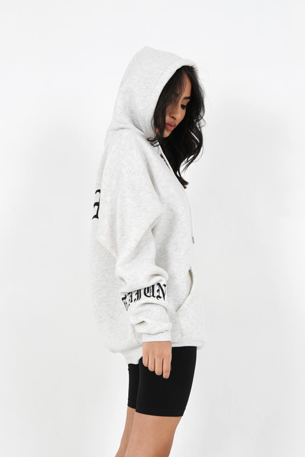 Sixth June - Sweat capuche crew manches Gris clair
