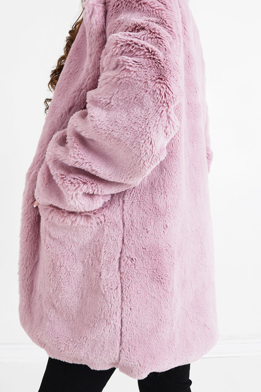 Sixth June - Veste longue fourrure Rose