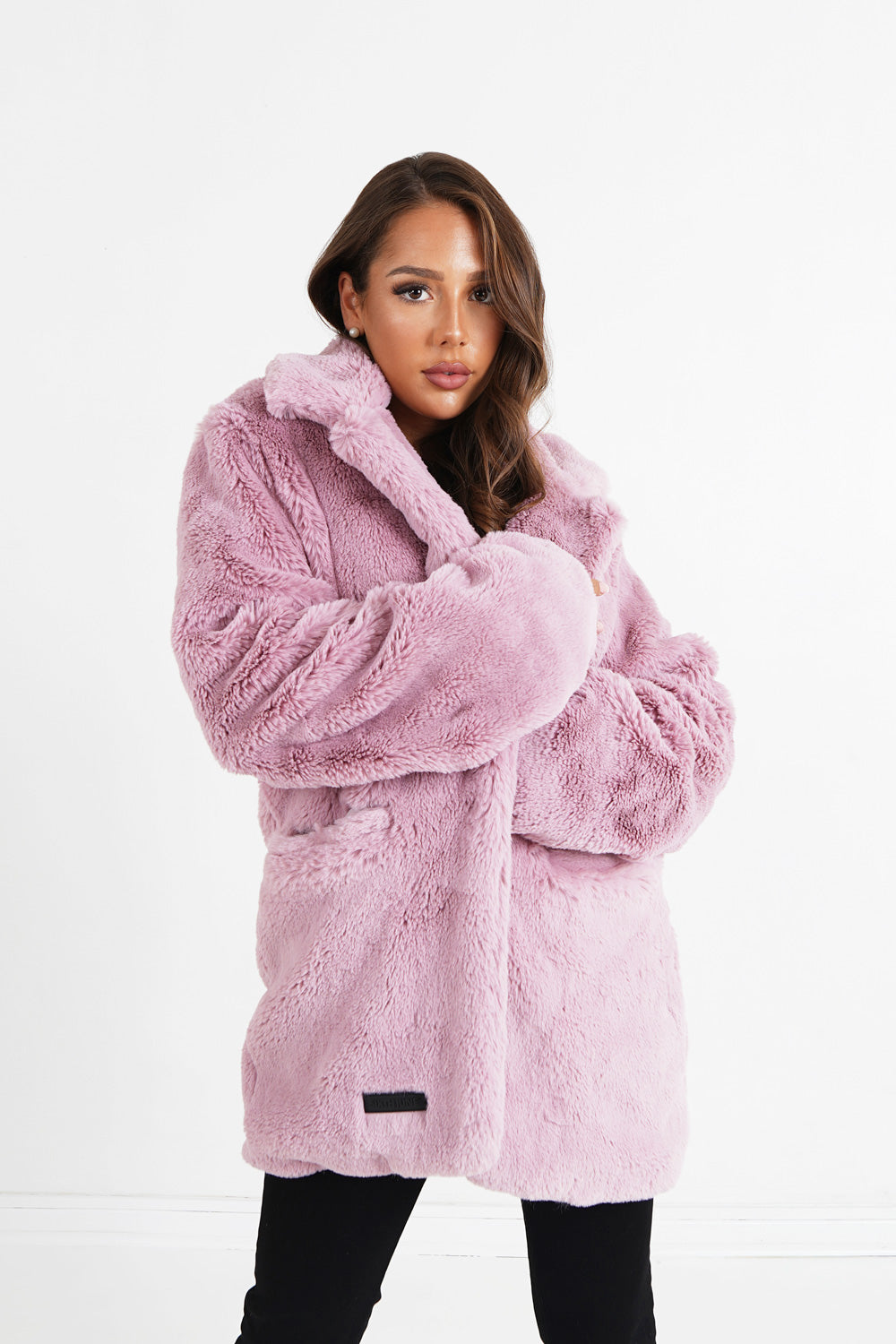 Sixth June - Veste longue fourrure Rose