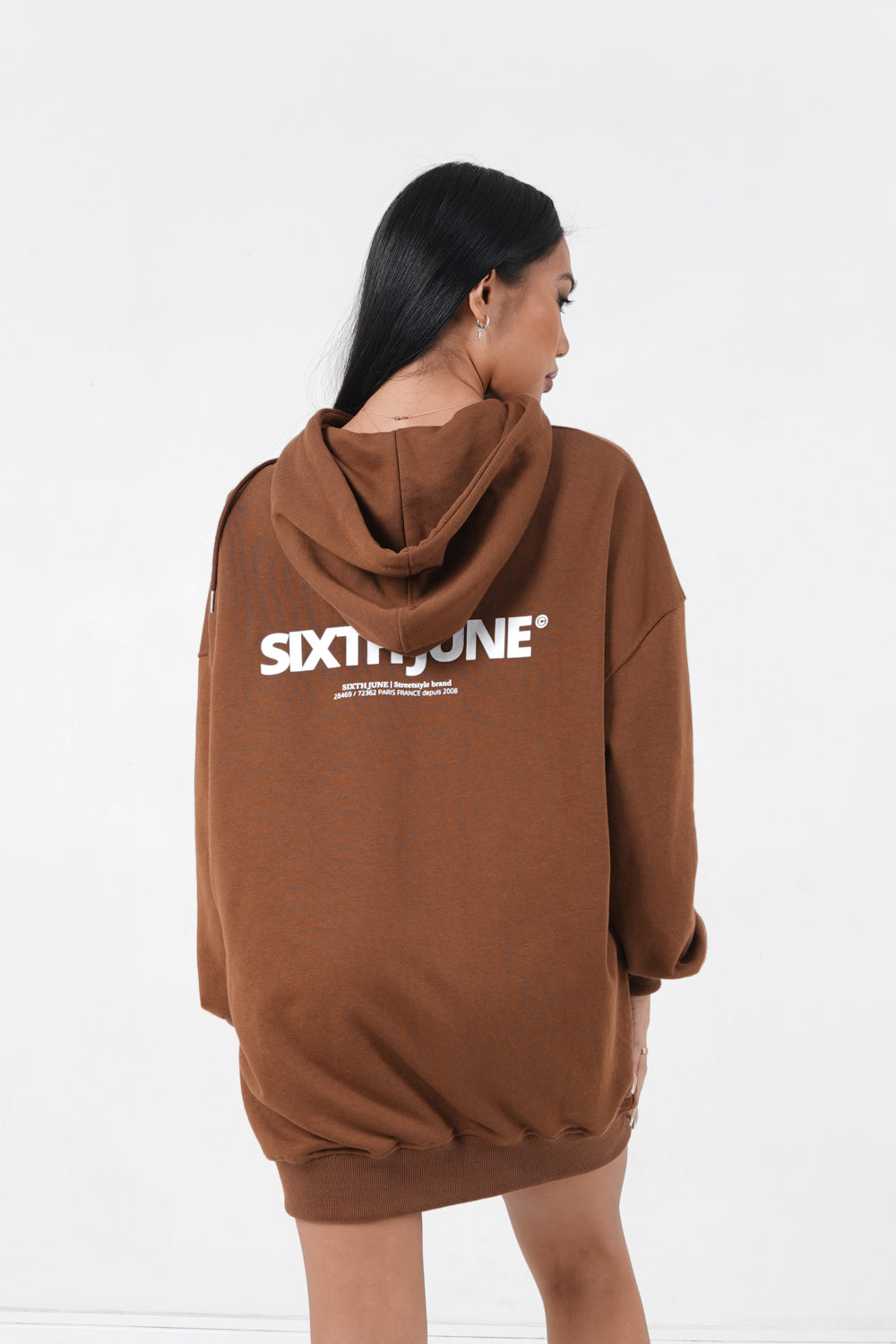 Sixth June - Sweat à capuche oversize Marron foncé