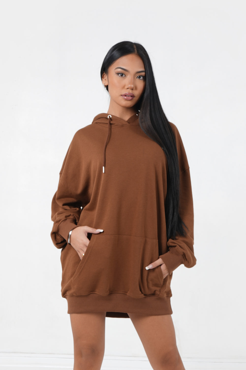 Sixth June - Sweat à capuche oversize Marron foncé