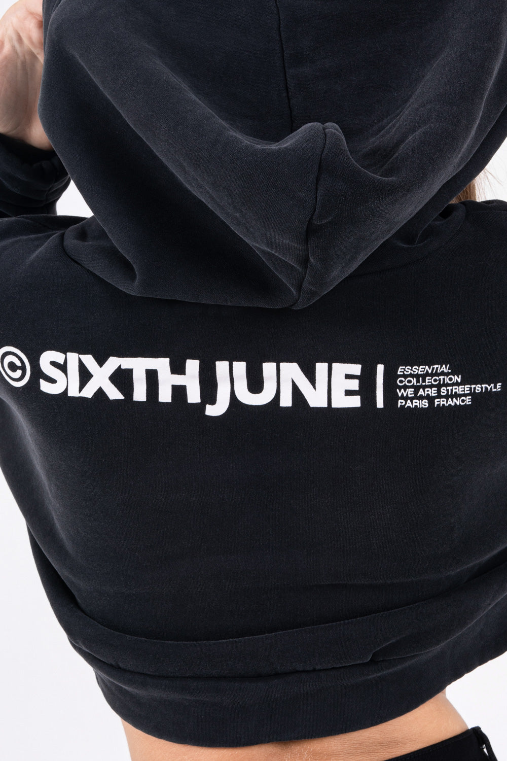 Sixth June - Sweat capuche court logo Noir