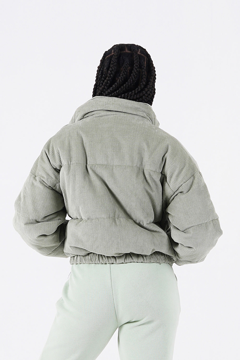 Sixth June - Doudoune courte velours Vert clair