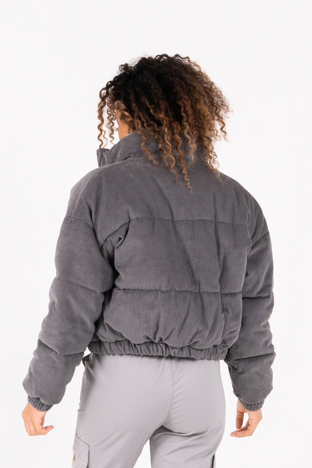 Sixth June - Doudoune courte velours Gris