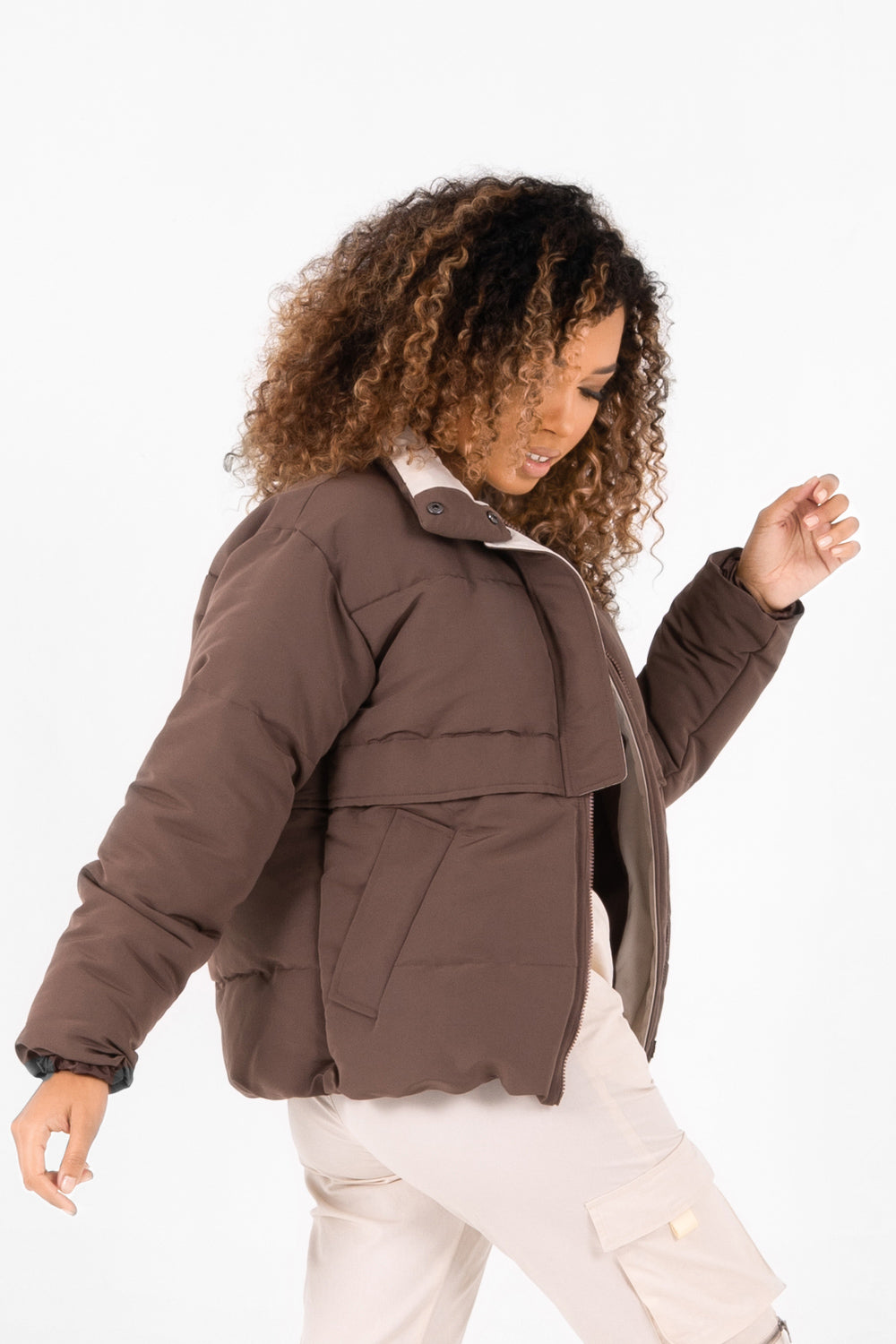 Sixth June - Doudoune oversize matelassée Marron