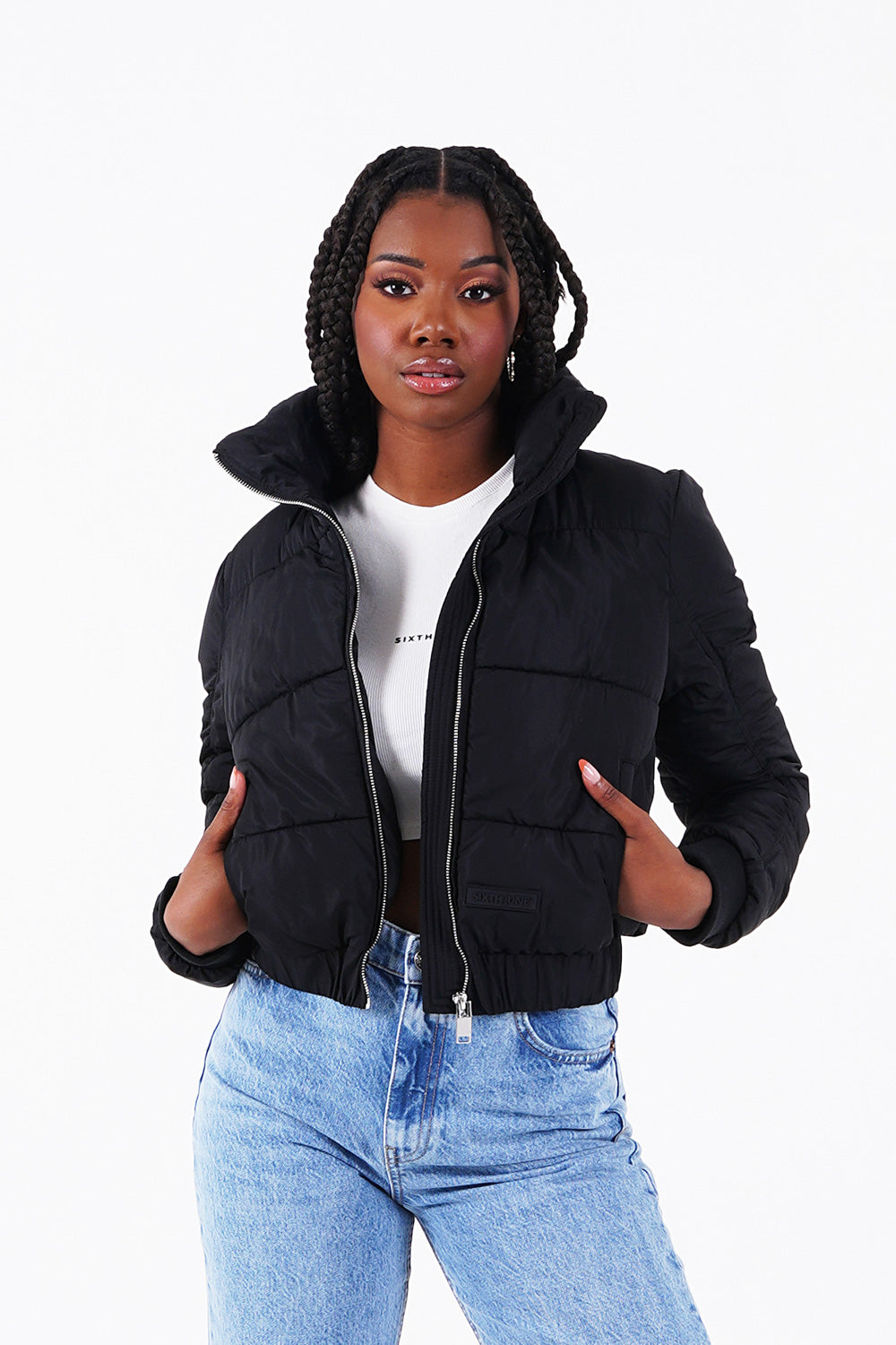 Short Puffer Sixth June Puffer Padded Short Puffer Black