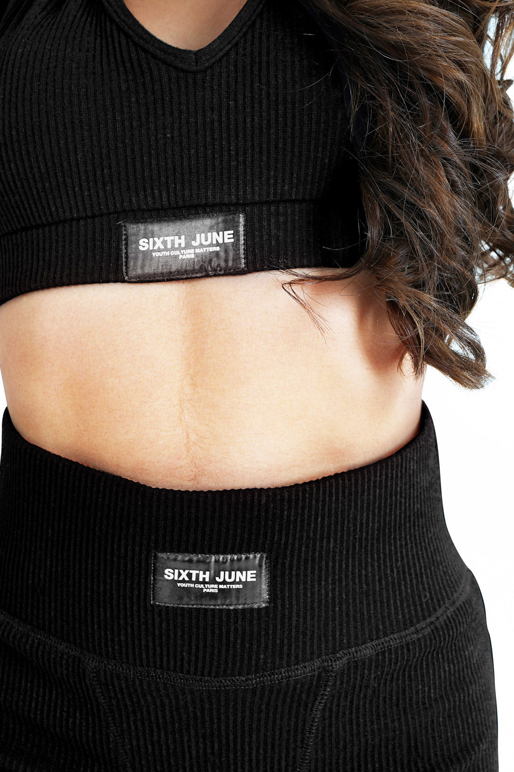 Sixth June - Cycliste court côtelé Noir