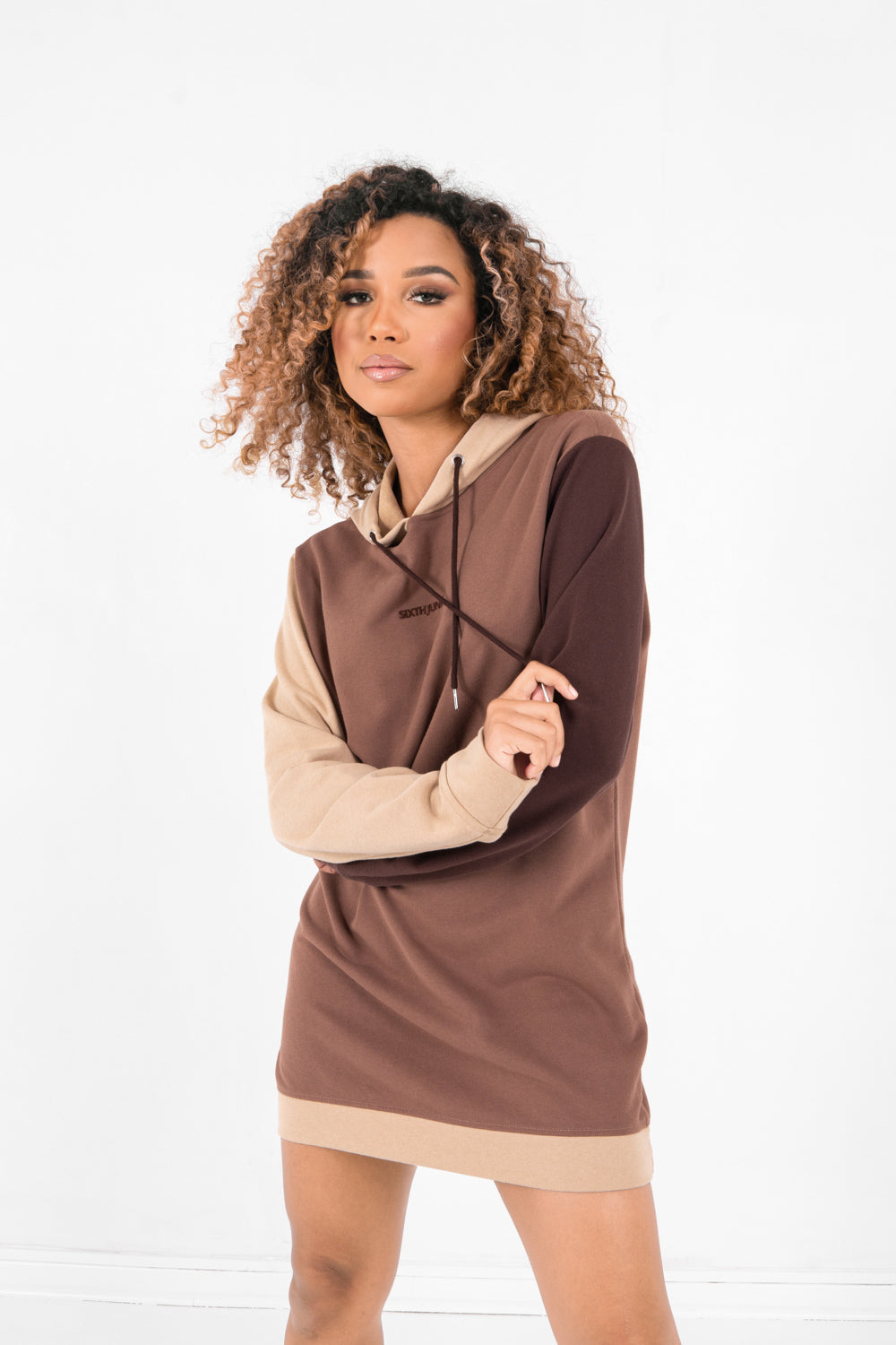 Sixth June - Robe sweat tricolore Marron