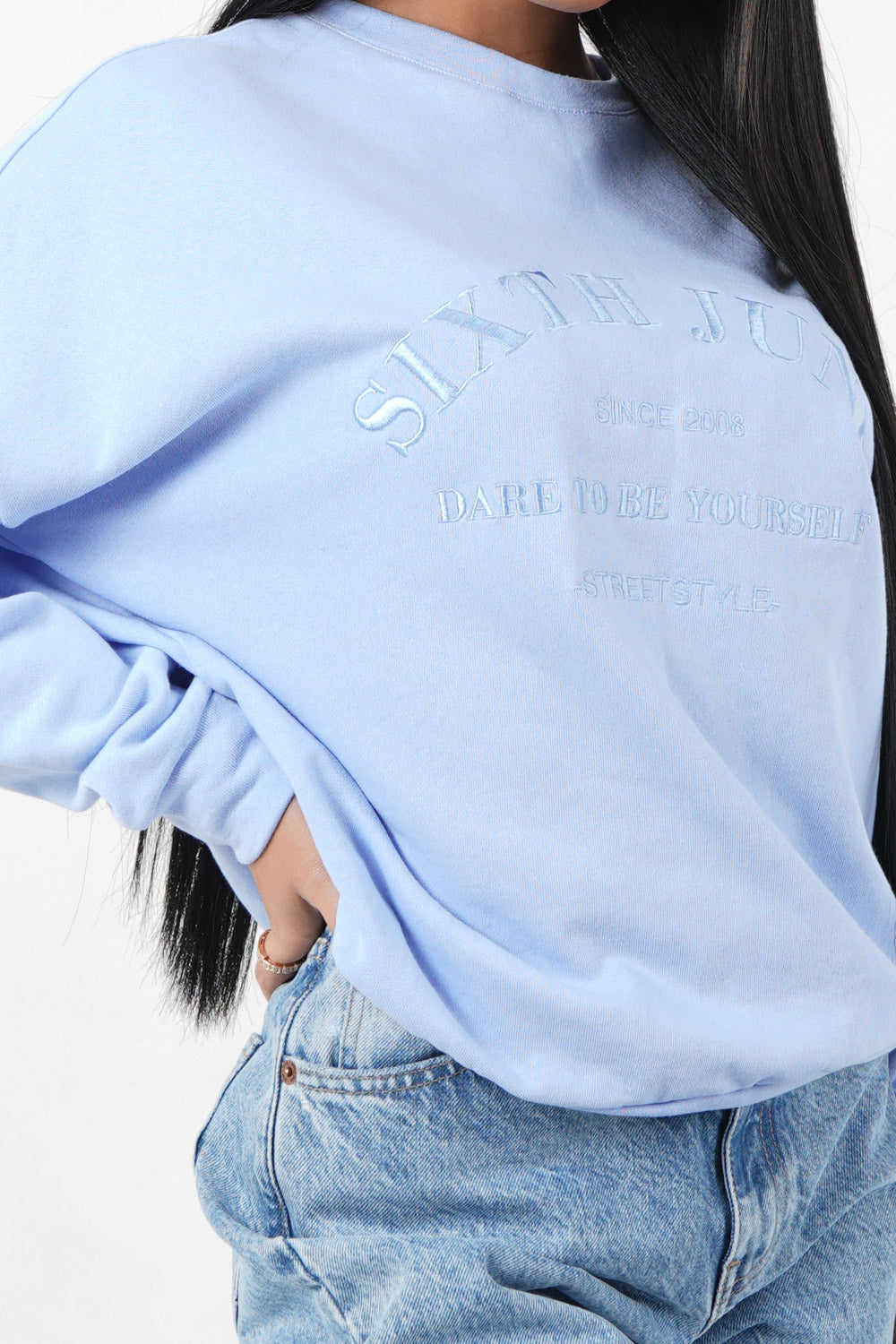 Sixth June - Sweatshirt ton sur ton Bleu clair