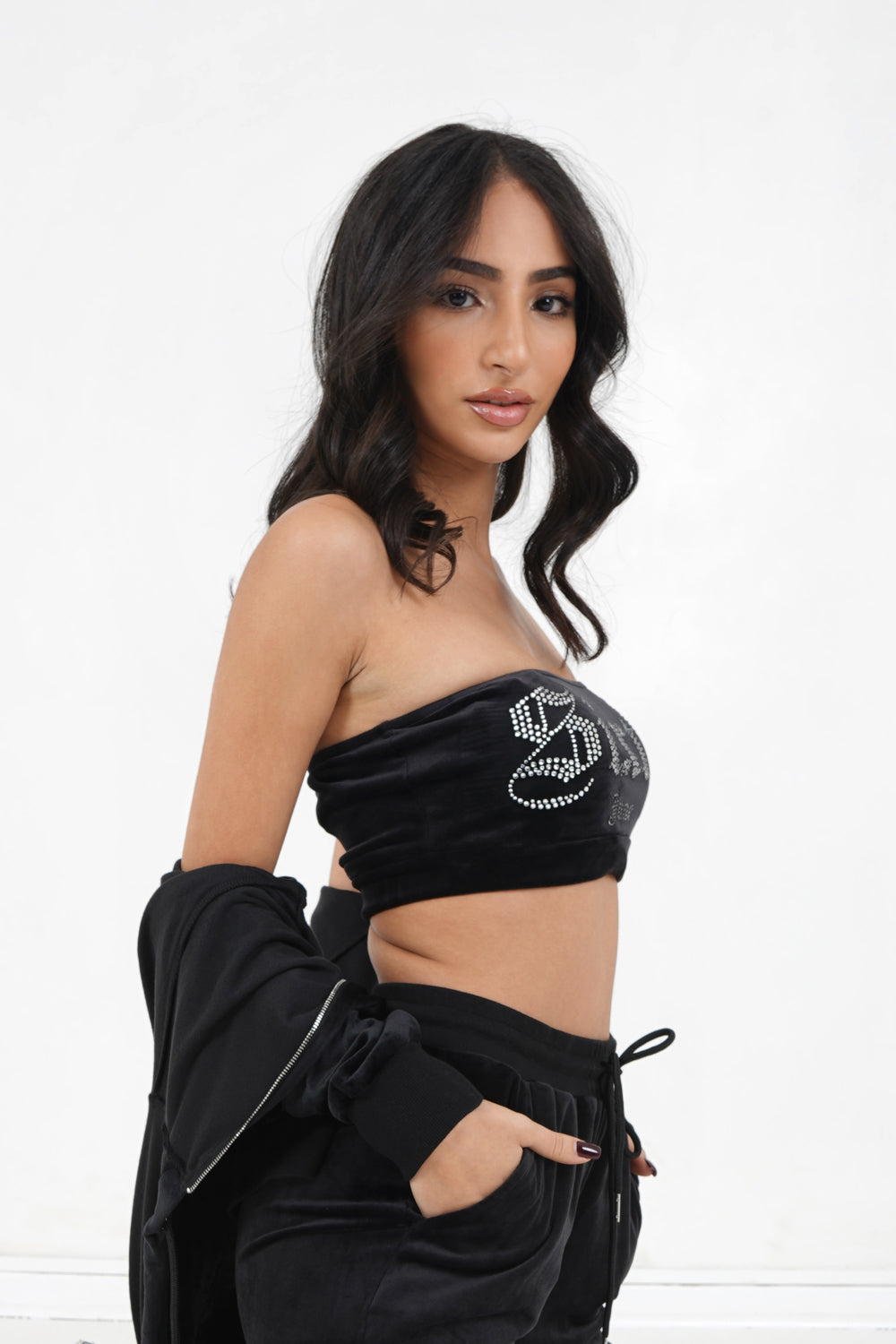 Sixth June - Bandeau velours strass Noir