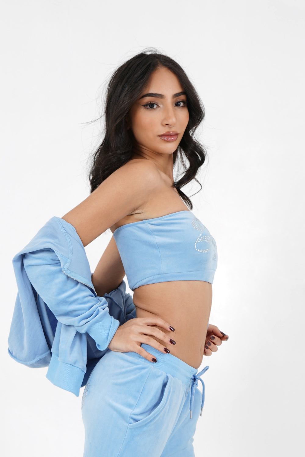 Sixth June - Bandeau velours strass Bleu