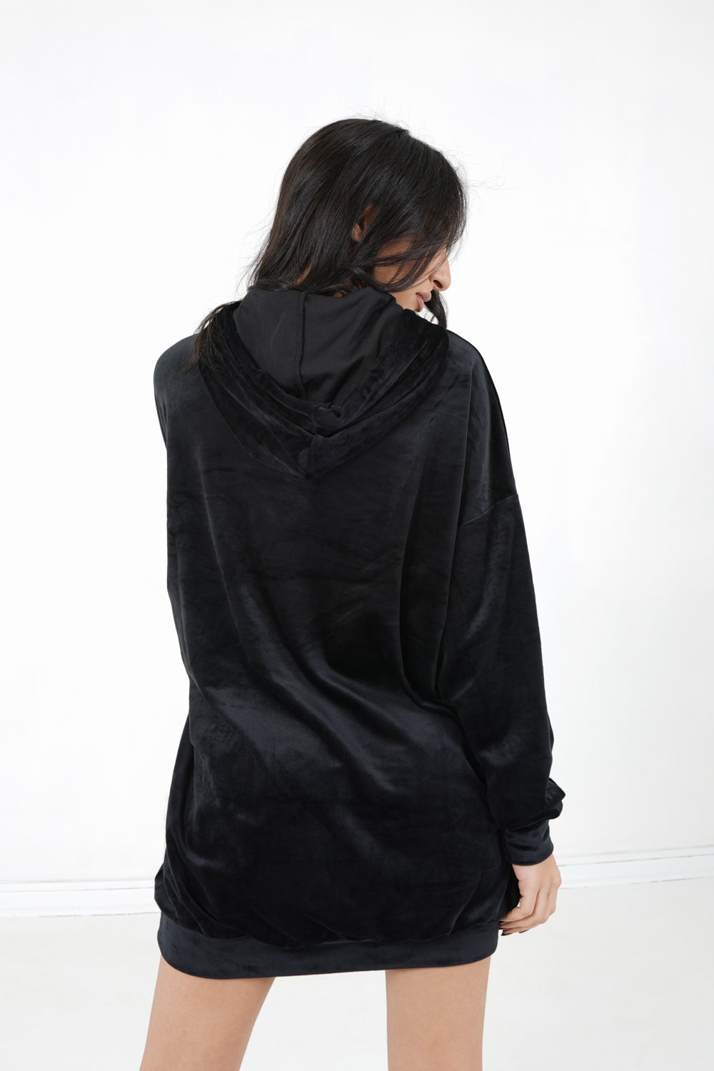 Sixth June - Robe sweat velours strass Noir