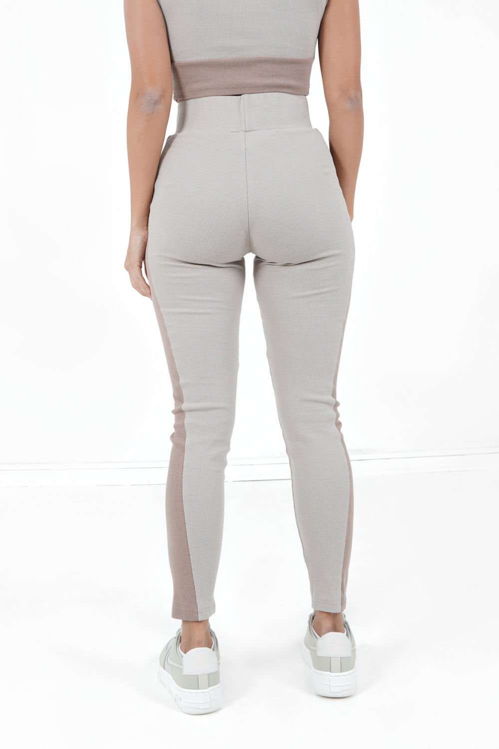 Sixth June - Legging bicolor côtelé Beige clair