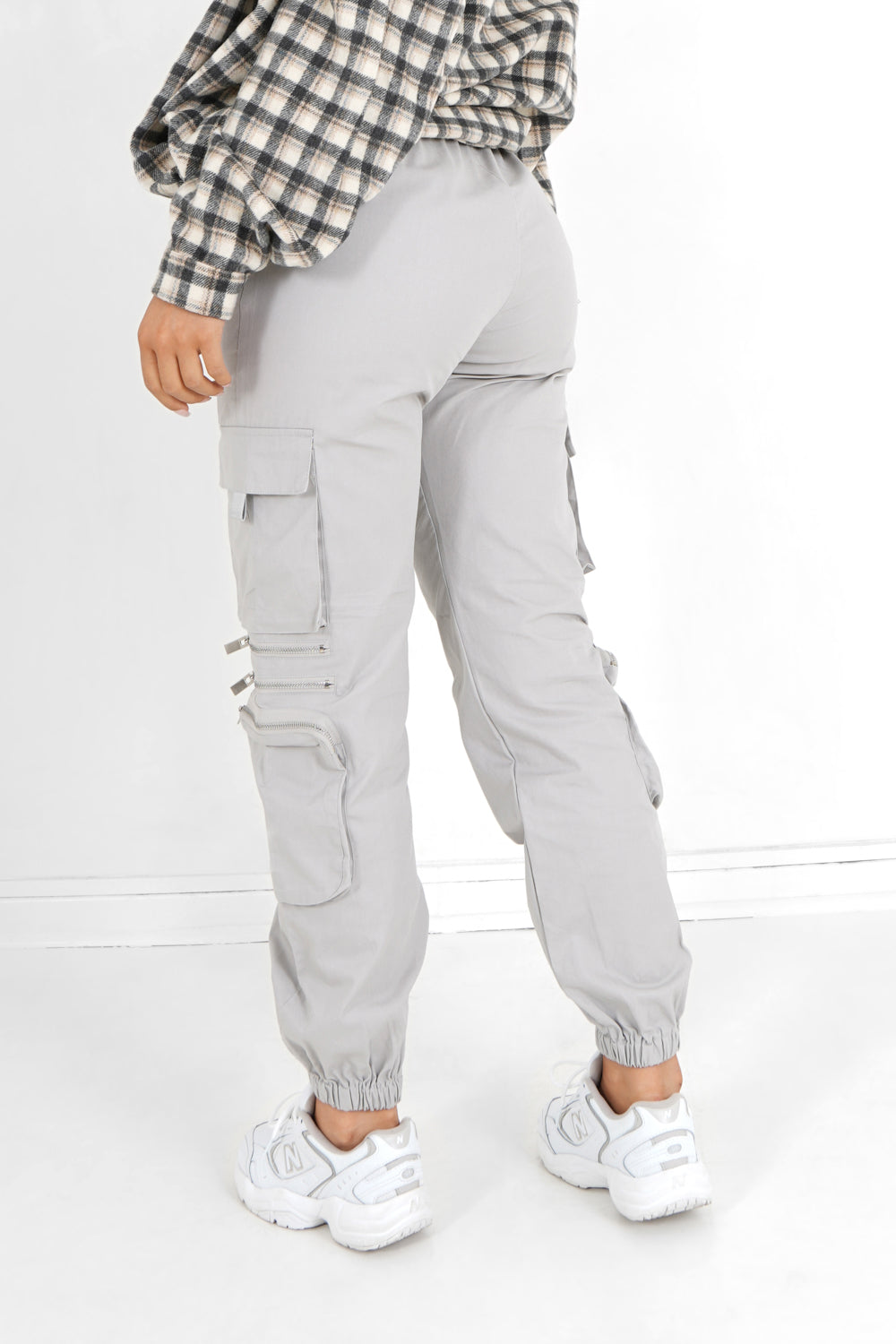Sixth June - Pantalon cargo multi poches Gris clair