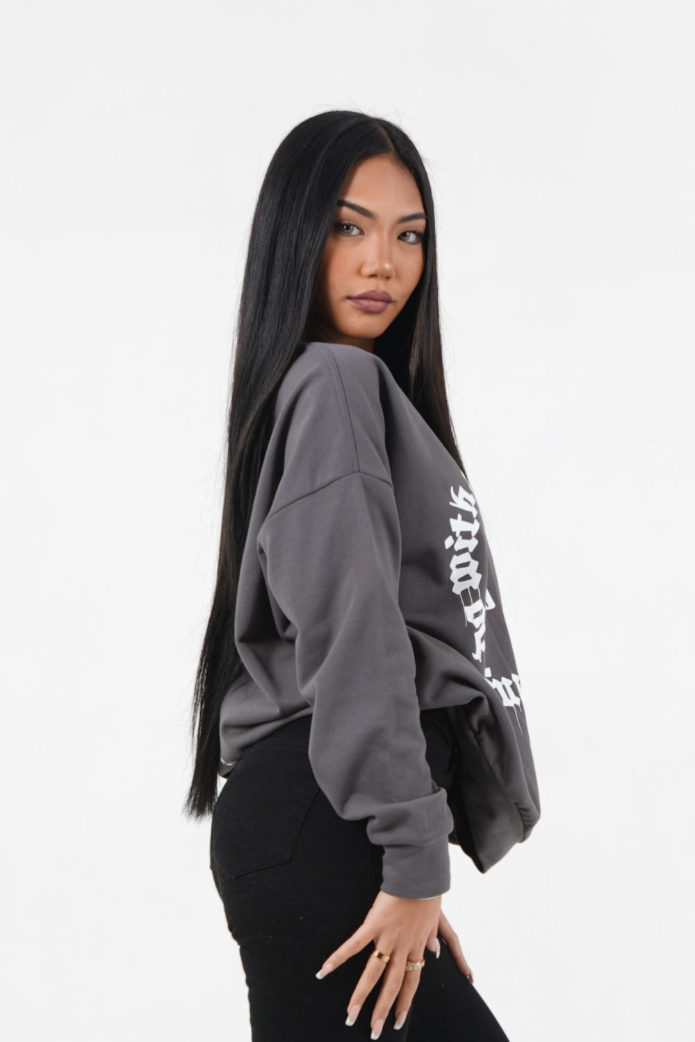 Sixth June - Sweatshirt imprimé oversize Gris