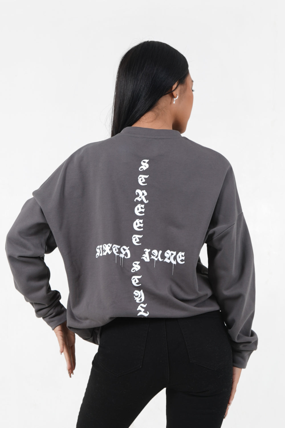 Sixth June - Sweatshirt imprimé oversize Gris