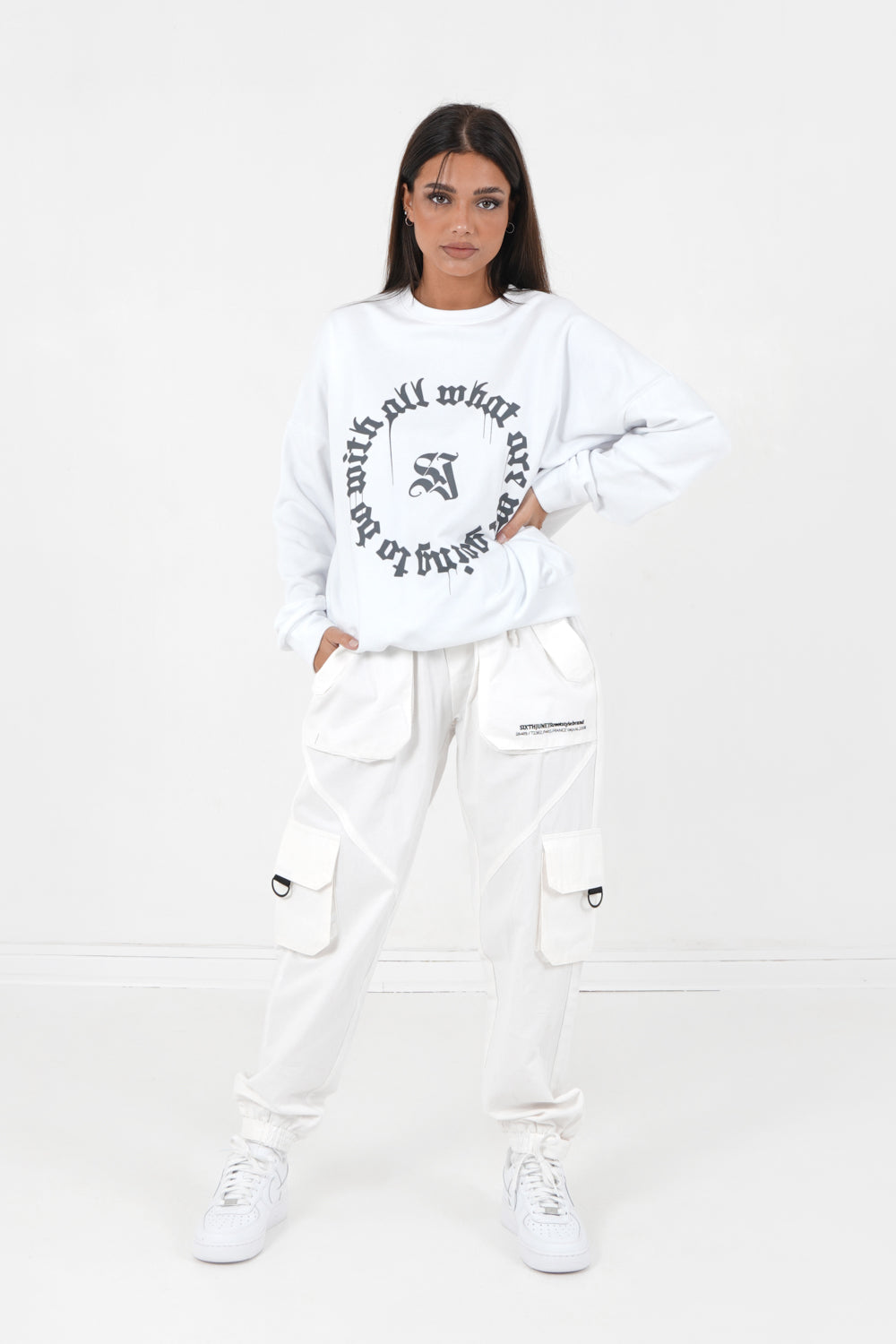 Sixth June - Sweatshirt imprimé oversize Blanc