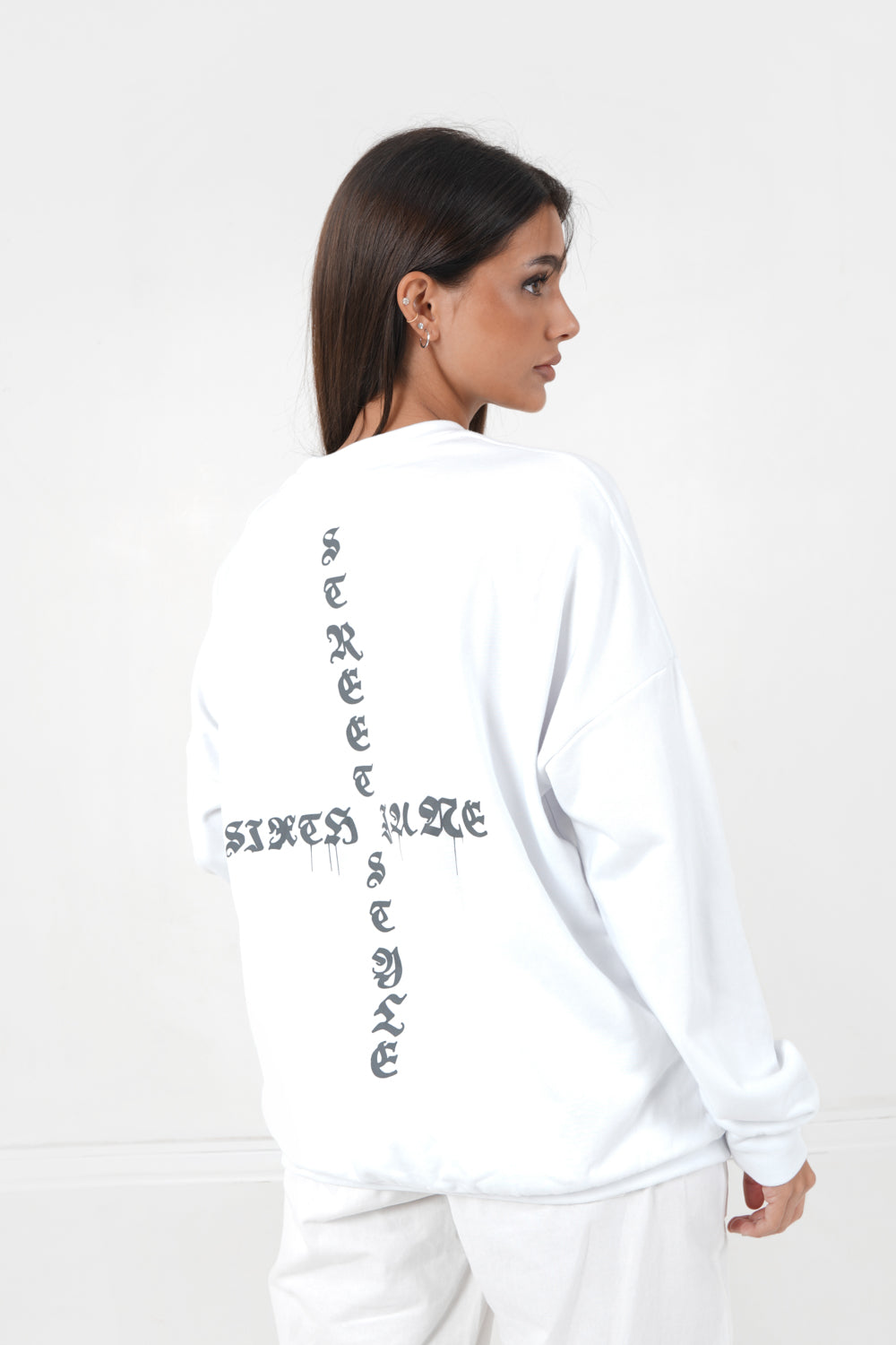 Sixth June - Sweatshirt imprimé oversize Blanc