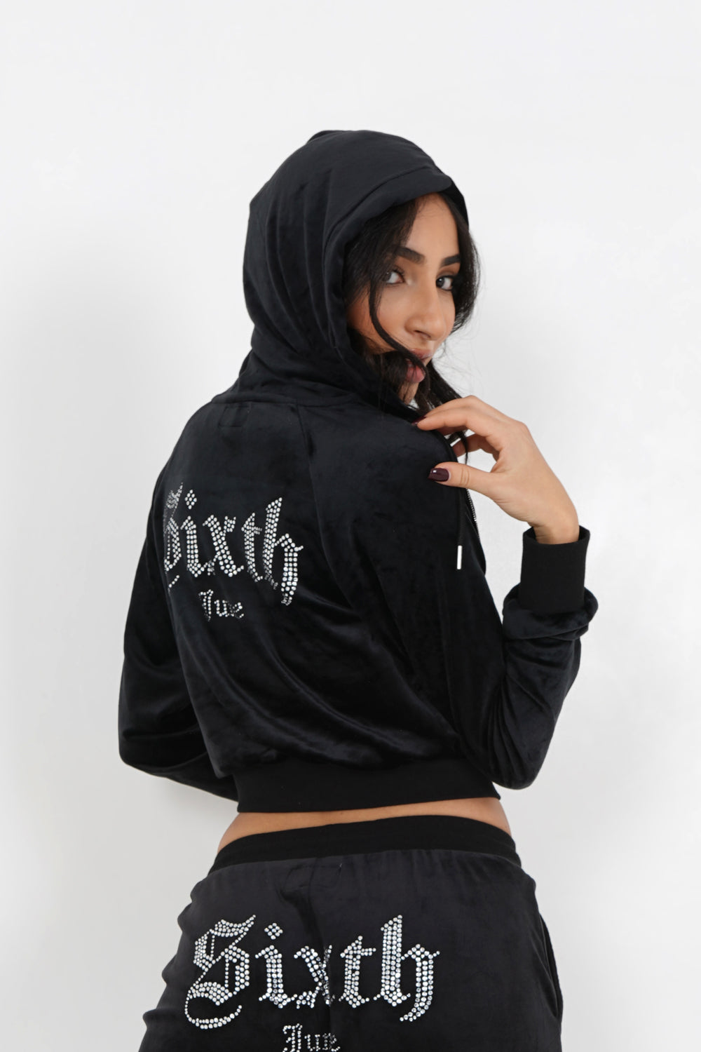 Sixth June - Gilet velours strass Noir