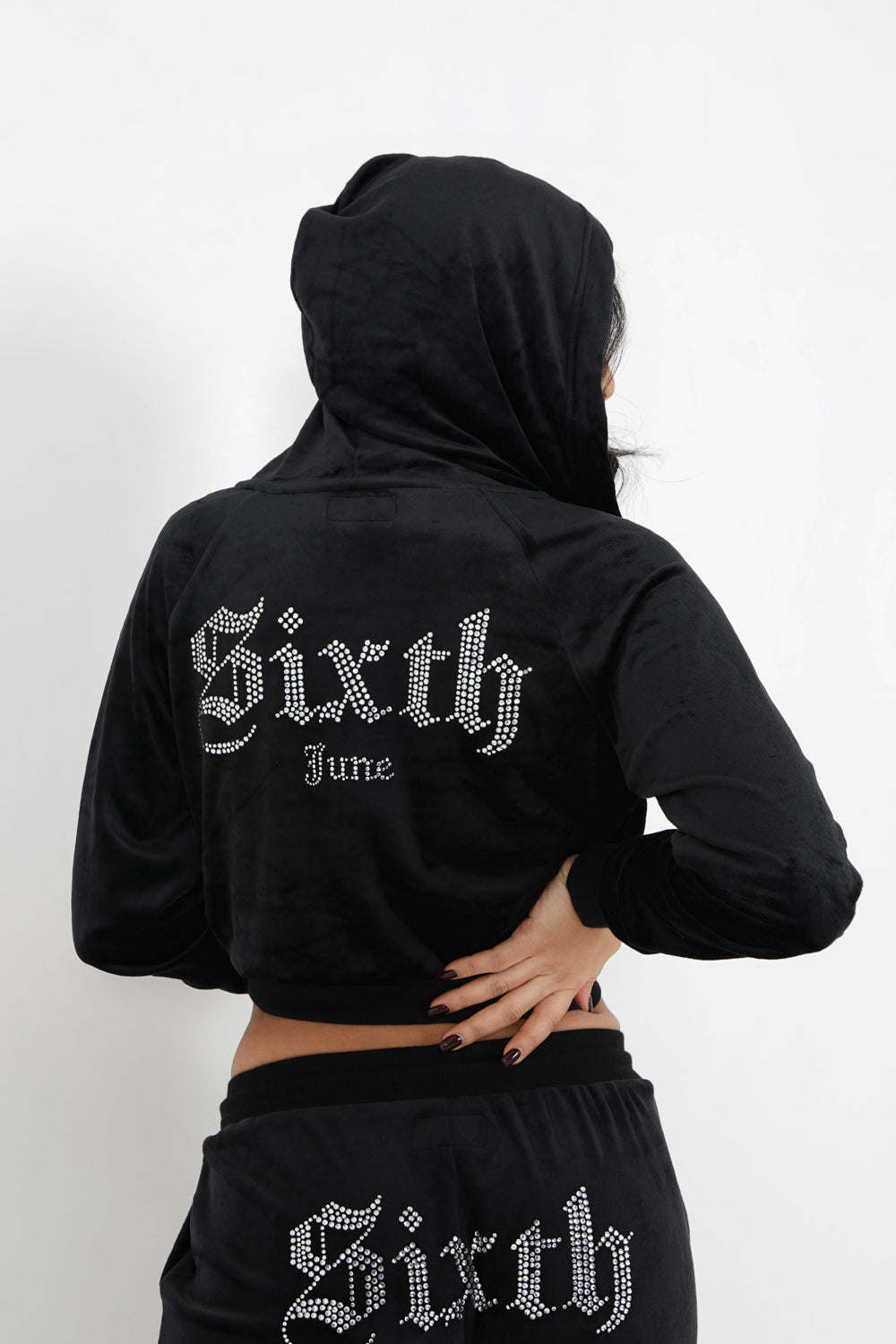 Sixth June - Gilet velours strass Noir