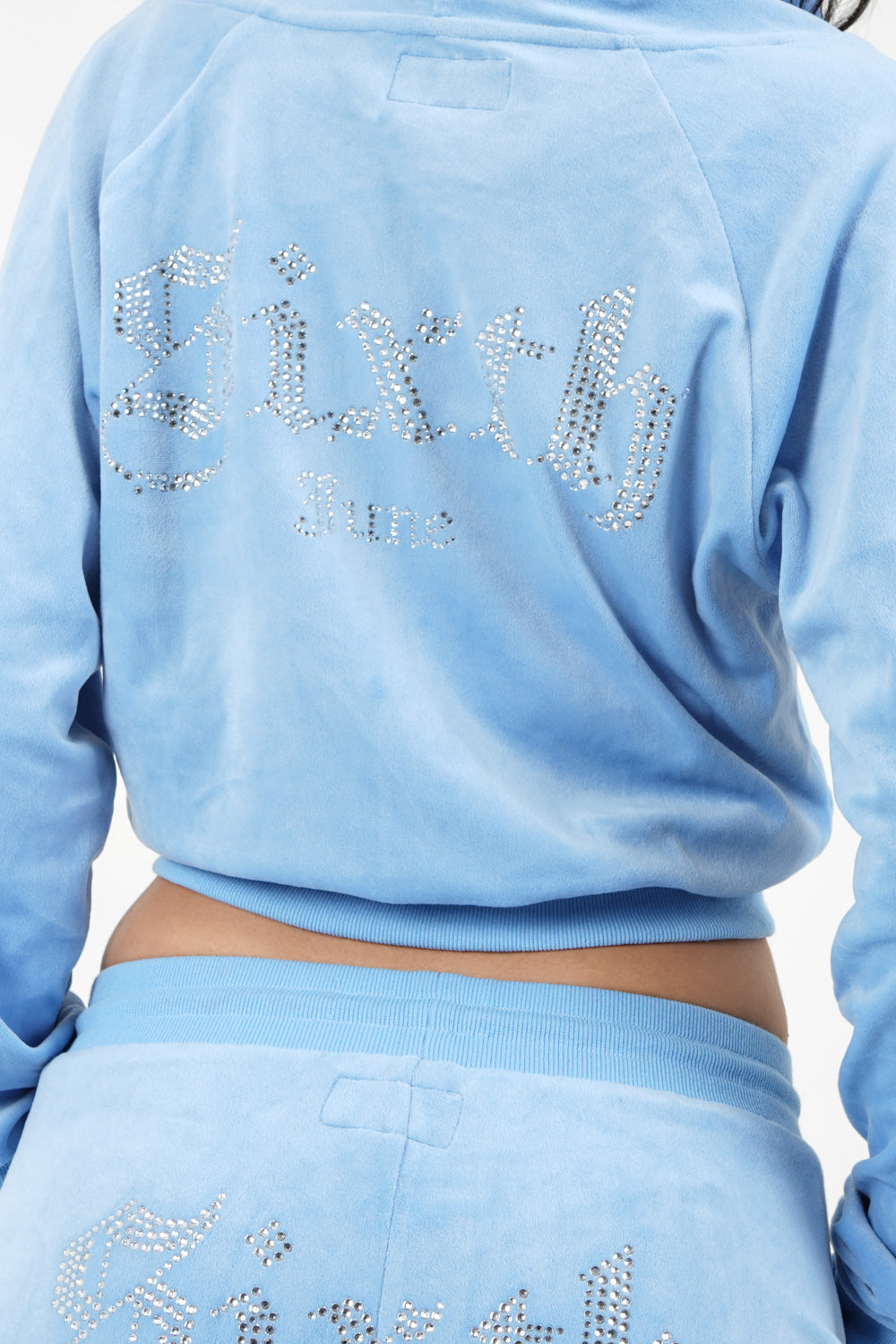 Sixth June - Gilet velours strass Bleu