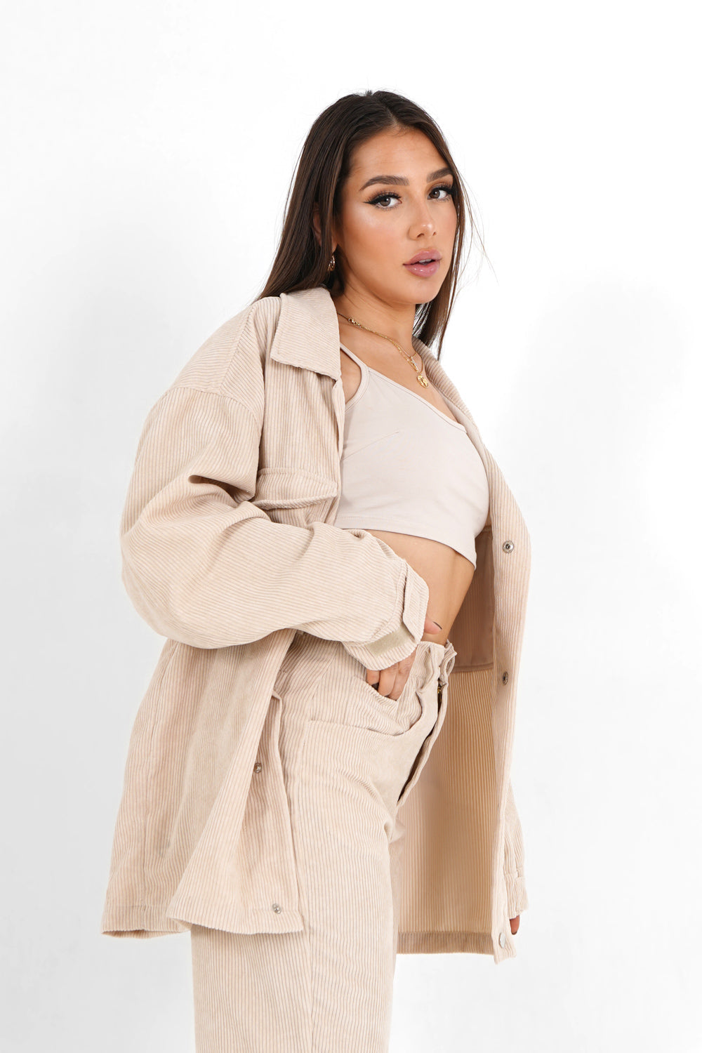 Sixth June - Veste velours côtelé Beige clair