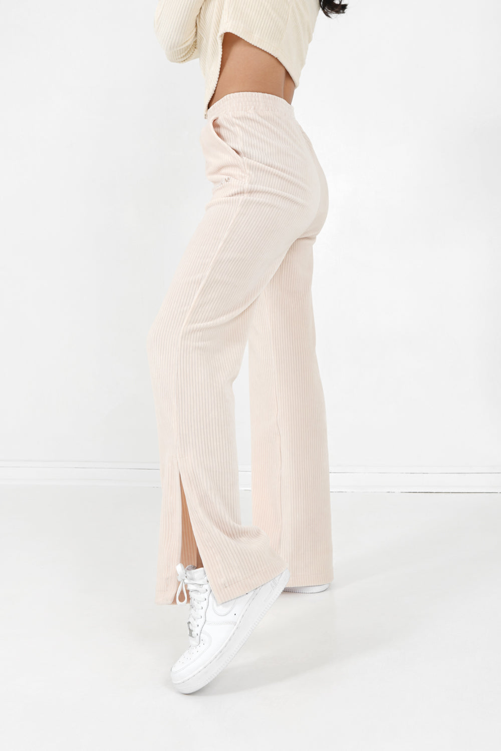 Sixth June - Pantalon droit velours côtelé Blanc cassé