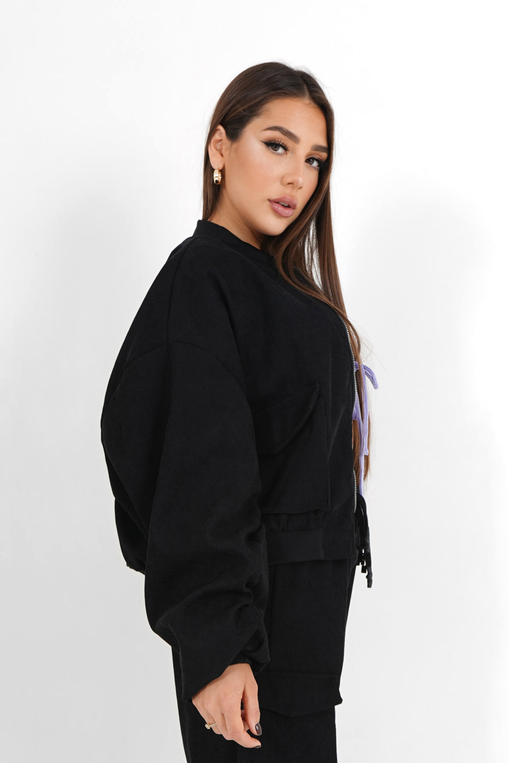 Sixth June - Veste bomber côtelé Noir