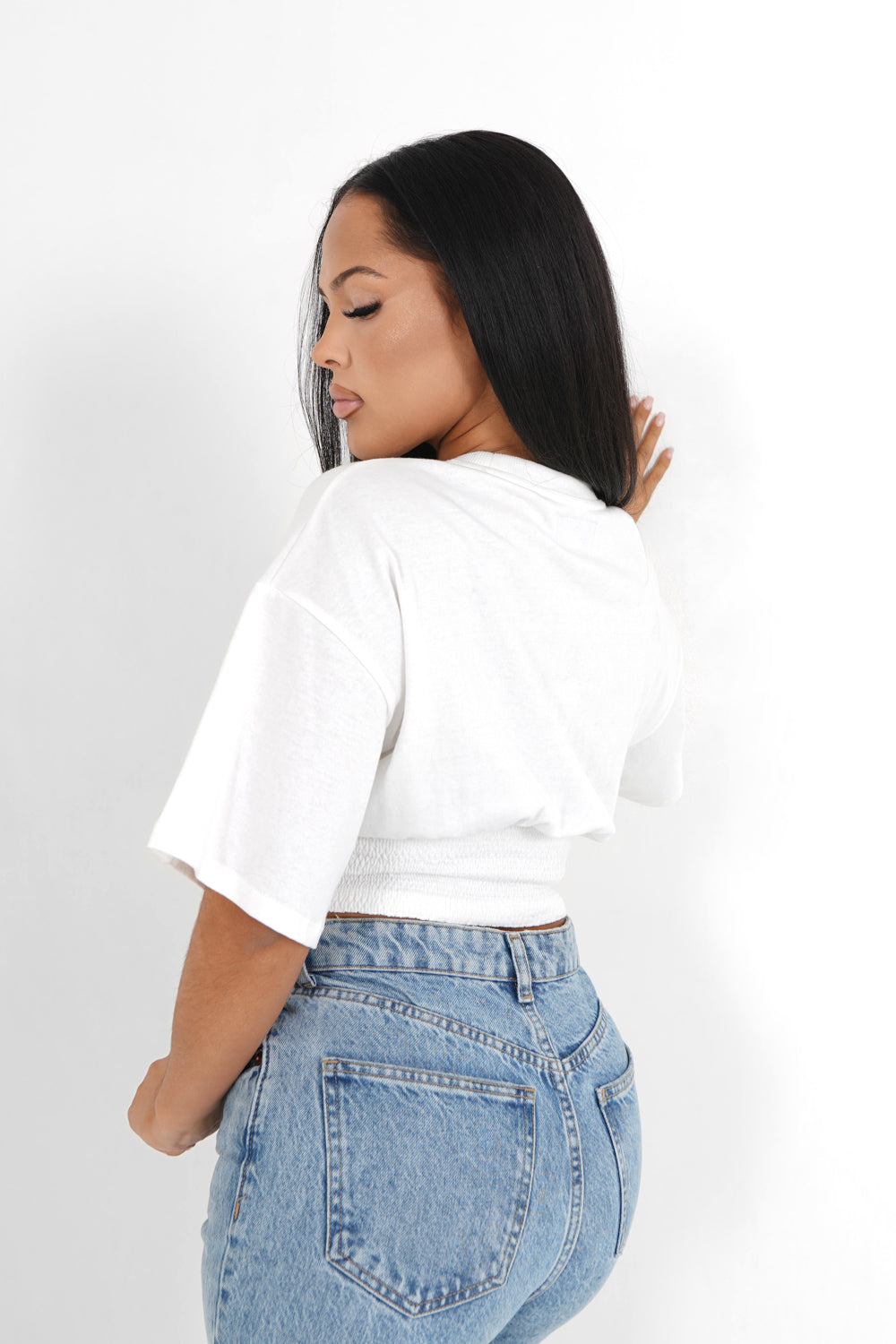 Sixth June - T-shirt corset court Blanc cassé