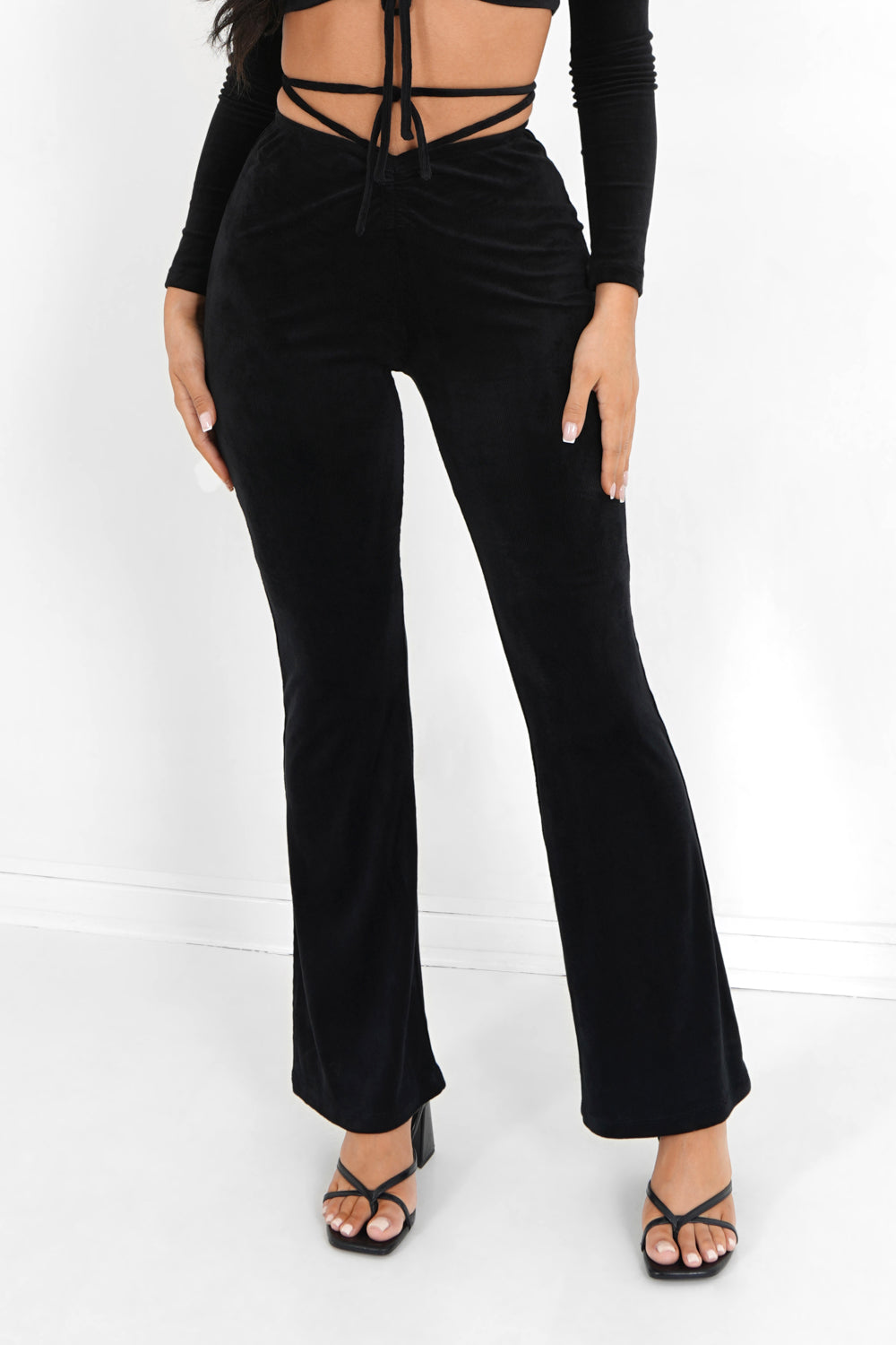 Sixth June - Pantalon cordons velours côtelé Noir