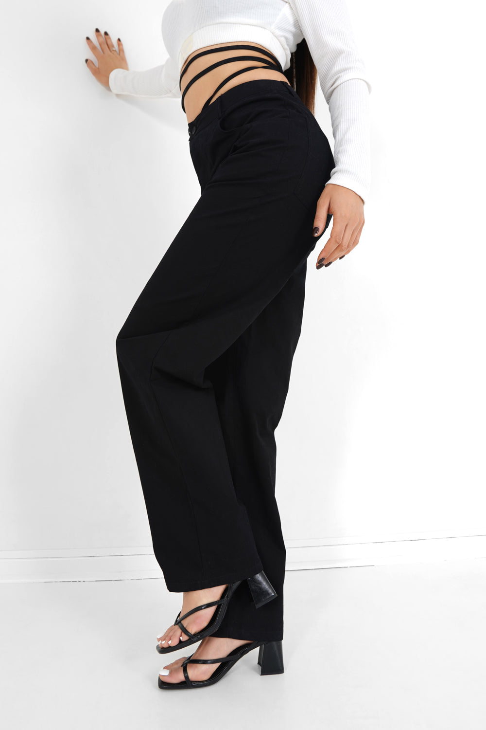 Sixth June - Pantalon droit sergé cordons Noir