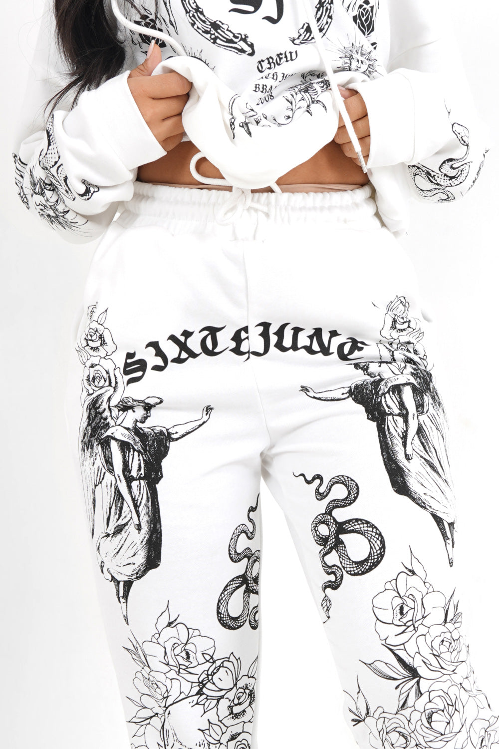 Sixth June - Jogging imprimé Tarot Blanc