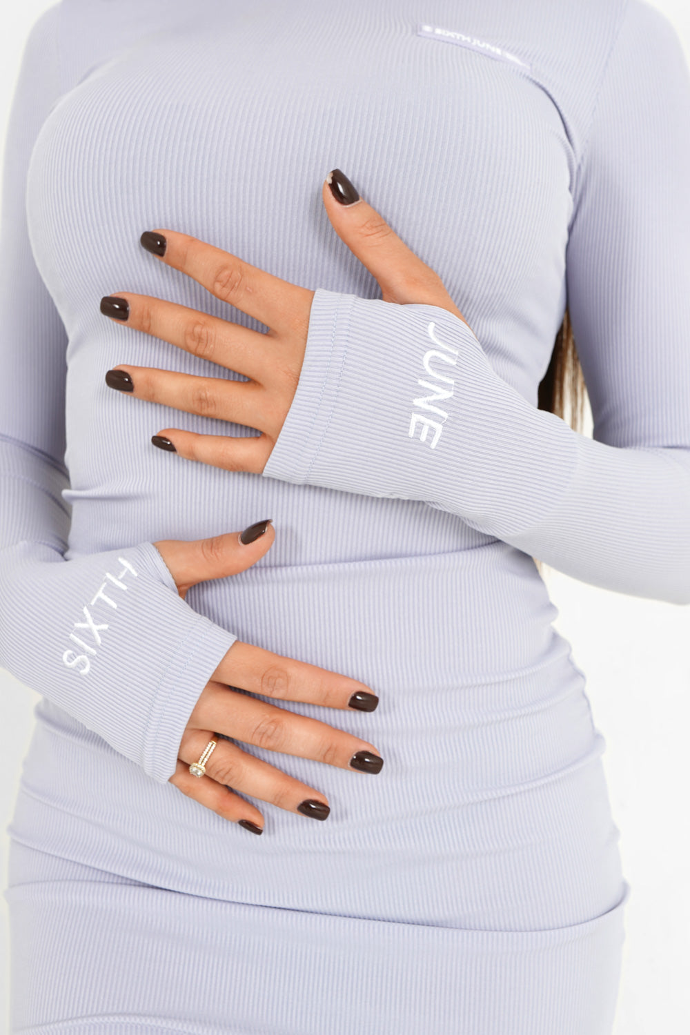 Sixth June - Robe côtelée manches longues Violet clair