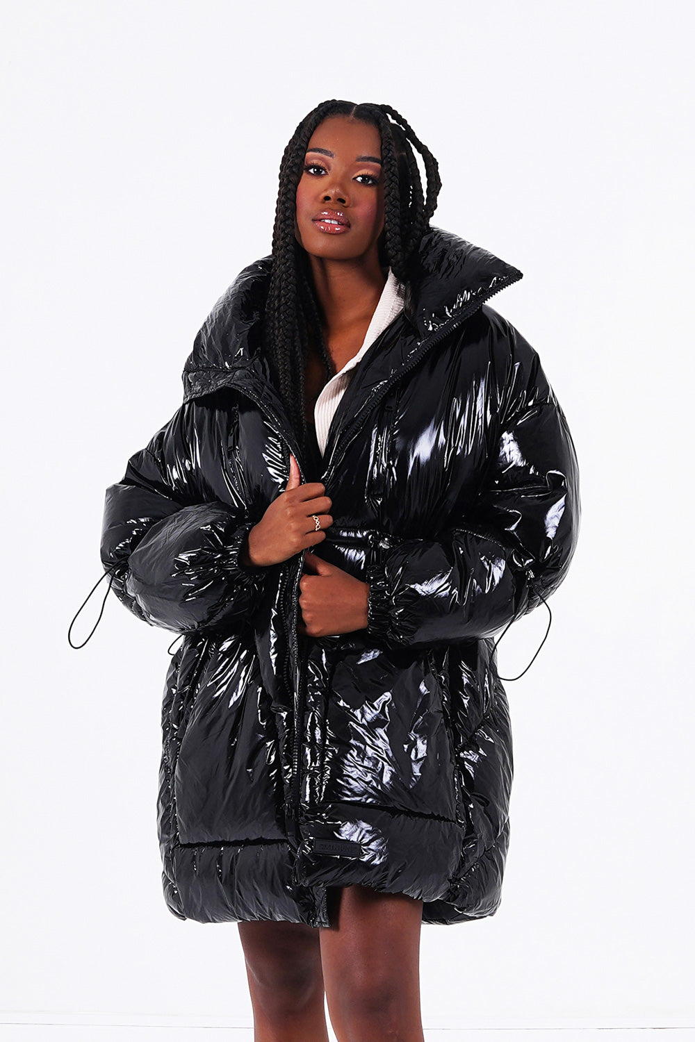 Sixth June - Doudoune longue vinyle Noir