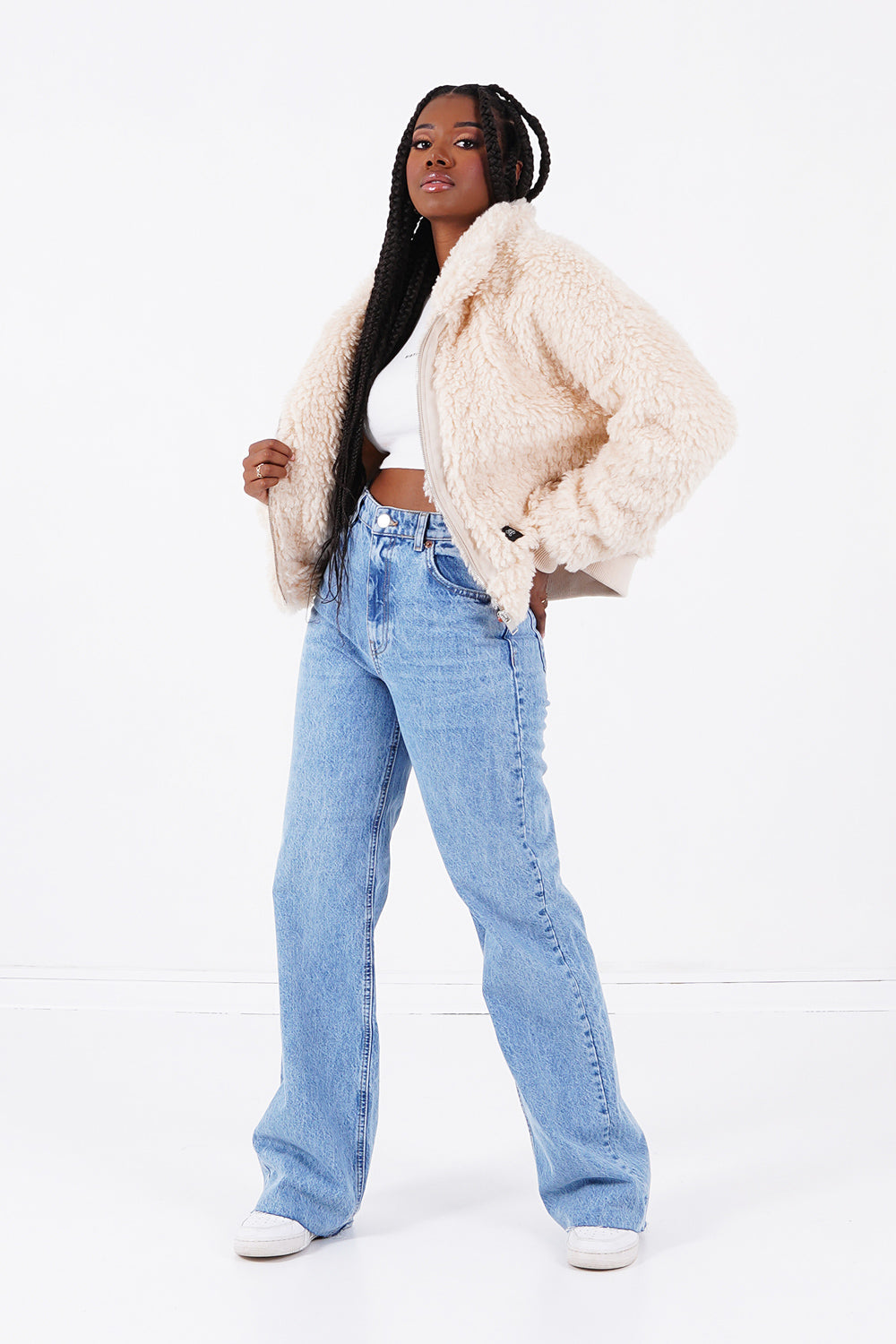 Sixth June - Veste peau mouton courte Beige