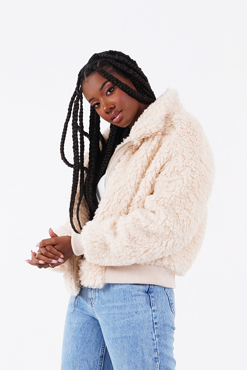 Sixth June - Veste peau mouton courte Beige