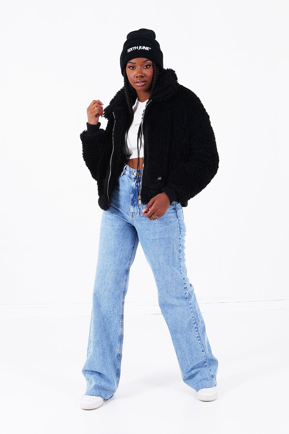 Sixth June - Veste sherpa courte Noir