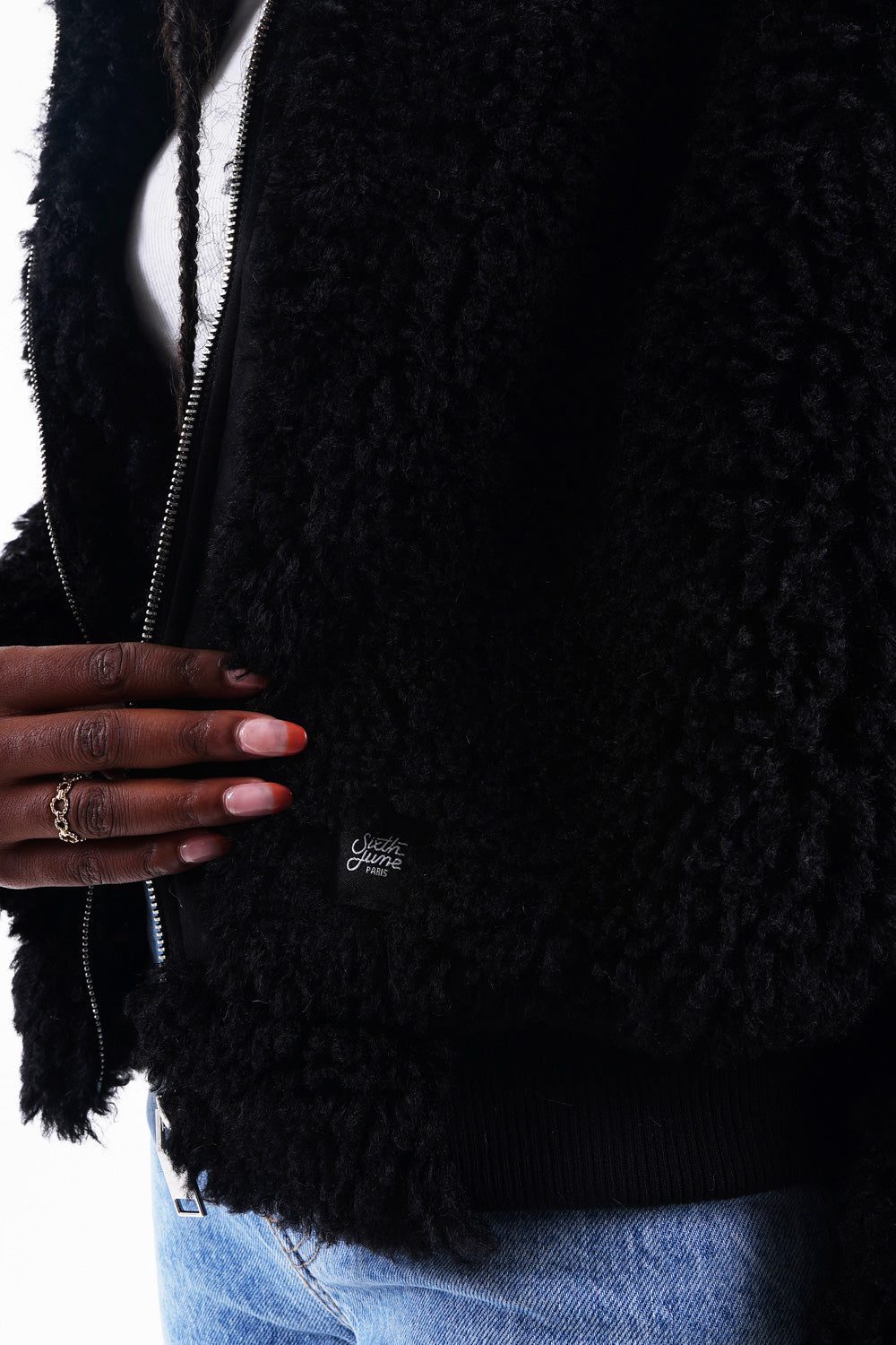 Sixth June - Veste sherpa courte Noir